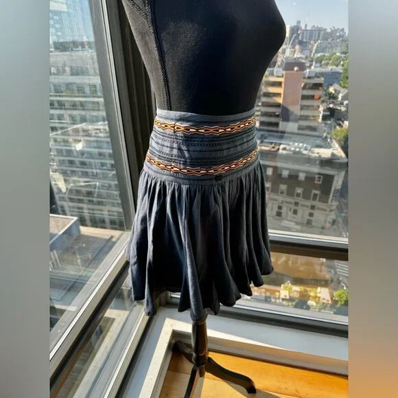 🆕 ISABEL MARANT ETOILE 🧿 NWOT Breeda Cotton Embroidered Mini Skirt -SZ 38 - Picture 3 of 16